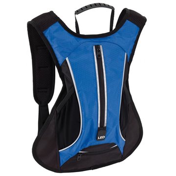 Plecak sportowy LED RUN, czarny, niebieski