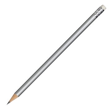 Ołówek drewniany, srebrny