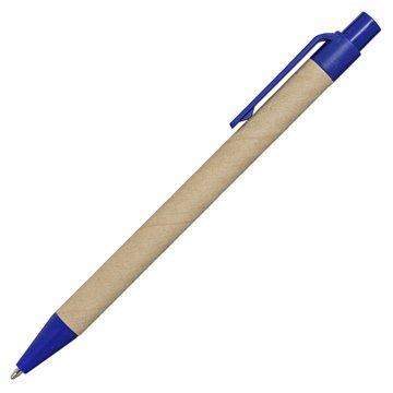 Notes Kraft 90x140/70k gładki z długopisem, niebieski/beżowy